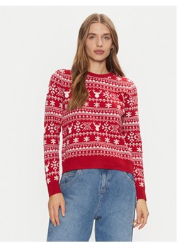 ONLY Sweter Xmas Winter 15327601 Czerwony Regular Fit ze sklepu MODIVO w kategorii Swetry damskie - zdjęcie 182746085