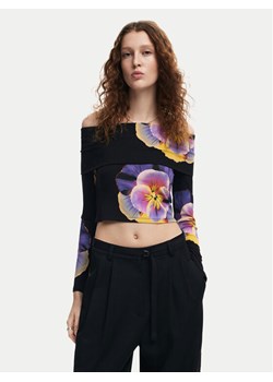 Desigual Bluzka Pansee Lacroix 24WWTK92 Czarny Slim Fit ze sklepu MODIVO w kategorii Bluzki damskie - zdjęcie 182746467