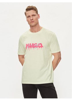 Hugo T-Shirt Decation 50515282 Écru Regular Fit ze sklepu MODIVO w kategorii T-shirty męskie - zdjęcie 182746506
