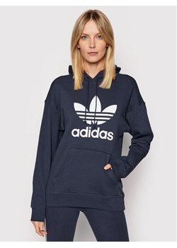 adidas Bluza adicolor Trefoil HE6951 Granatowy Regular Fit ze sklepu MODIVO w kategorii Bluzy damskie - zdjęcie 182746618