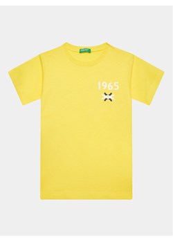 United Colors Of Benetton T-Shirt 3I1XG109J Żółty Regular Fit ze sklepu MODIVO w kategorii T-shirty chłopięce - zdjęcie 182746959