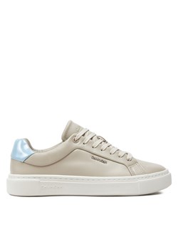 Calvin Klein Sneakersy Cupsole Lace Up W/Ml Lth HW0HW02119 Beżowy ze sklepu MODIVO w kategorii Buty sportowe damskie - zdjęcie 182746987