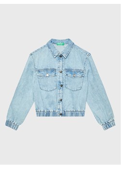 United Colors Of Benetton Kurtka jeansowa 25HHCN02E Błękitny Regular Fit ze sklepu MODIVO w kategorii Kurtki dziewczęce - zdjęcie 182747327