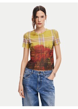 Desigual T-Shirt Double 24WWTK27 Kolorowy Slim Fit ze sklepu MODIVO w kategorii Bluzki damskie - zdjęcie 182747488