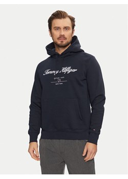 Tommy Hilfiger Bluza Script Logo MW0MW33631 Granatowy Regular Fit ze sklepu MODIVO w kategorii Bluzy męskie - zdjęcie 182748015