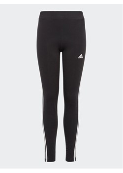adidas Legginsy Essentials 3-Stripes Cotton Leggings IC3623 Czarny ze sklepu MODIVO w kategorii Spodnie dziewczęce - zdjęcie 182748087