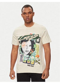 Guess T-Shirt M4GI49 KBW41 Beżowy Slim Fit - id: 0000303515058 - marki Guess - 182748499 Guess T-Shirt M4GI49 KBW41 Beżowy Slim Fit ze sklepu MODIVO w kategorii T-shirty męskie - zdjęcie 182748499