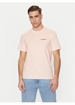 Lacoste T-Shirt TH5231 Różowy Regular Fit ze sklepu MODIVO w kategorii T-shirty męskie - zdjęcie 182748919