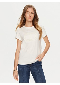 TWINSET T-Shirt 241TP2212 Biały Regular Fit ze sklepu MODIVO w kategorii Bluzki damskie - zdjęcie 182749038