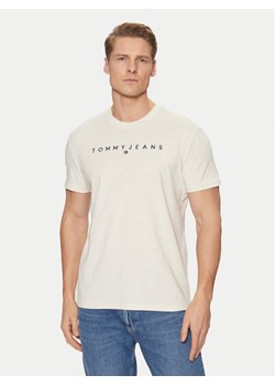 Tommy Jeans T-Shirt Linear Logo DM0DM20744 Beżowy Regular Fit ze sklepu MODIVO w kategorii T-shirty męskie - zdjęcie 182749779