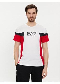 EA7 Emporio Armani T-Shirt 3DPT10 PJ02Z 1100 Biały Regular Fit ze sklepu MODIVO w kategorii T-shirty męskie - zdjęcie 182750197