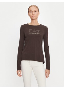 EA7 Emporio Armani Bluzka 8NTT51 TJDQZ 1755 Brązowy Regular Fit ze sklepu MODIVO w kategorii Bluzki damskie - zdjęcie 182750255