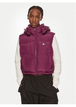 Tommy Jeans Bezrękawnik Alaska DW0DW18611 Bordowy Cropped Fit ze sklepu MODIVO w kategorii Kamizelki damskie - zdjęcie 182750305