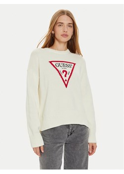Guess Jeans Sweter W4BR12 Z3HM1 Beżowy Regular Fit ze sklepu MODIVO w kategorii Swetry damskie - zdjęcie 182750457