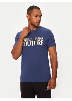 Versace Jeans Couture T-Shirt 77GAHT05 Granatowy Regular Fit ze sklepu MODIVO w kategorii T-shirty męskie - zdjęcie 182750548