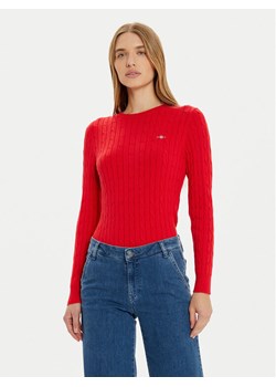 Gant Sweter 4800100 Czerwony Slim Fit ze sklepu MODIVO w kategorii Swetry damskie - zdjęcie 182750585