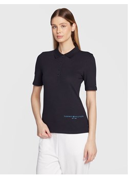 Tommy Hilfiger Polo Logo WW0WW37628 Granatowy Slim Fit ze sklepu MODIVO w kategorii Bluzki damskie - zdjęcie 182750835