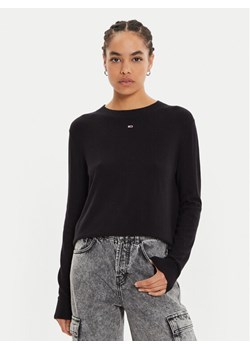Tommy Jeans Sweter Essential DW0DW17254 Czarny Regular Fit ze sklepu MODIVO w kategorii Swetry damskie - zdjęcie 182751258