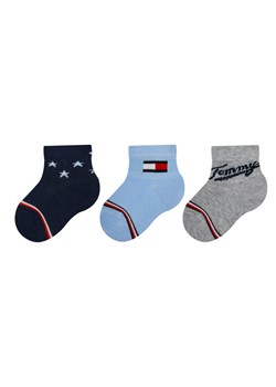 Tommy Hilfiger Zestaw 3 par wysokich skarpet dziecięcych 701224997 Niebieski ze sklepu MODIVO w kategorii Skarpetki dziecięce - zdjęcie 182751389