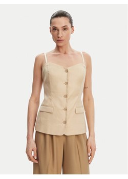 Guess Top W5GH0L WH5L2 Beżowy Regular Fit ze sklepu MODIVO w kategorii Bluzki damskie - zdjęcie 182751595