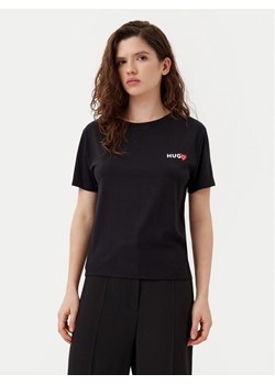 HUGO T-Shirt 50534300 Czarny Regular Fit ze sklepu MODIVO w kategorii Bluzki damskie - zdjęcie 182751665