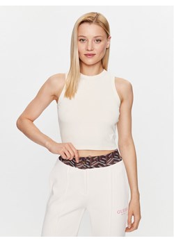 Guess Top V3GP19 K8RT2 Beżowy Slim Fit ze sklepu MODIVO w kategorii Bluzki damskie - zdjęcie 182751735