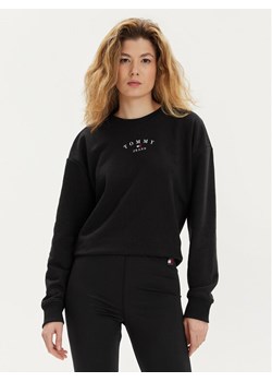 Tommy Jeans Bluza Essential Logo DW0DW18143 Czarny Regular Fit ze sklepu MODIVO w kategorii Bluzy damskie - zdjęcie 182752067