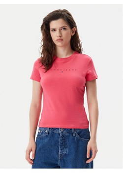 Tommy Jeans T-Shirt Tonal Linear DW0DW20315 Różowy Slim Fit ze sklepu MODIVO w kategorii Bluzki damskie - zdjęcie 182752528