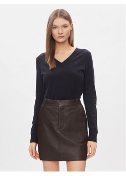 Tommy Hilfiger Sweter WW0WW42049 Granatowy Regular Fit ze sklepu MODIVO w kategorii Swetry damskie - zdjęcie 182752725