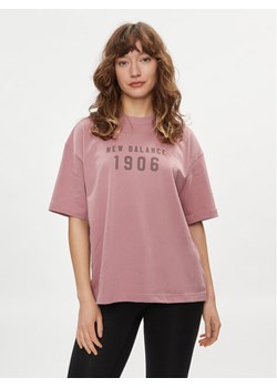 New Balance T-Shirt WT41519 Różowy Oversize ze sklepu MODIVO w kategorii Bluzki damskie - zdjęcie 182752788