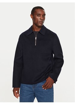 AMI PARIS Płaszcz wełniany HJK057.WV0022 Granatowy Regular Fit ze sklepu MODIVO w kategorii Płaszcze męskie - zdjęcie 182752948