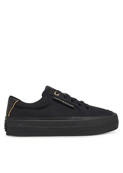 Tommy Hilfiger Sneakersy Essential Vulc Textile Sneaker FW0FW08323 Czarny ze sklepu MODIVO w kategorii Buty sportowe damskie - zdjęcie 182753005