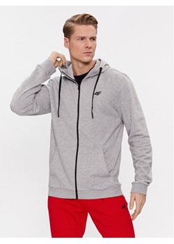 4F Bluza 4FAW23TSWSM695 Szary Regular Fit ze sklepu MODIVO w kategorii Bluzy męskie - zdjęcie 182753346