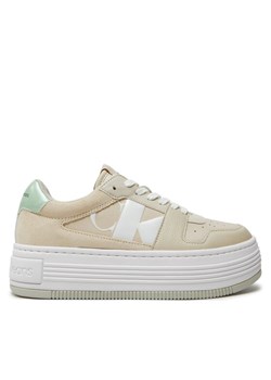 Calvin Klein Jeans Sneakersy Bold Platf Low Lace Mix Nbs Mtr YW0YW01482 Écru ze sklepu MODIVO w kategorii Buty sportowe damskie - zdjęcie 182753368