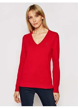 Tommy Hilfiger Sweter Heritage WW0WW25294 Czerwony Regular Fit ze sklepu MODIVO w kategorii Swetry damskie - zdjęcie 182753469