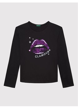 United Colors Of Benetton Bluzka 3096C107D Czarny Regular Fit ze sklepu MODIVO w kategorii Bluzki dziewczęce - zdjęcie 182753876