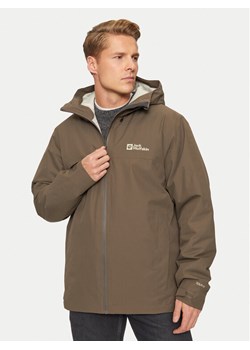 Jack Wolfskin Kurtka przeciwdeszczowa Wisper Ins A61870 Brązowy Regular Fit ze sklepu MODIVO w kategorii Kurtki męskie - zdjęcie 182754129