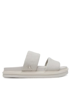 Calvin Klein Jeans Klapki Flat Molded Dbl Bar Sandal Cv YM0YM01222 Szary ze sklepu MODIVO w kategorii Klapki męskie - zdjęcie 182754229