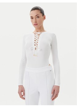 Elisabetta Franchi Body BO-019-51E2-V350 Biały Slim Fit ze sklepu MODIVO w kategorii Bluzki damskie - zdjęcie 182754298