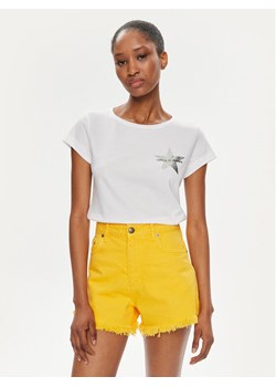 Sisley T-Shirt 3I1XL100Y Biały Slim Fit ze sklepu MODIVO w kategorii Bluzki damskie - zdjęcie 182754318