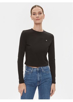 Calvin Klein Jeans Bluzka Embro Badge J20J222884 Czarny Regular Fit ze sklepu MODIVO w kategorii Bluzki damskie - zdjęcie 182755148