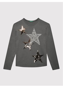 United Colors Of Benetton Bluzka 3096C107D Szary Regular Fit ze sklepu MODIVO w kategorii Bluzki dziewczęce - zdjęcie 182755959