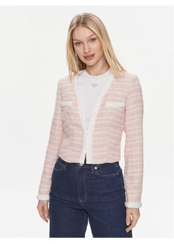 Guess Marynarka Tosca Braid Boucle J W4RN38 WFWV2 Różowy Regular Fit ze sklepu MODIVO w kategorii Marynarki damskie - zdjęcie 182756246