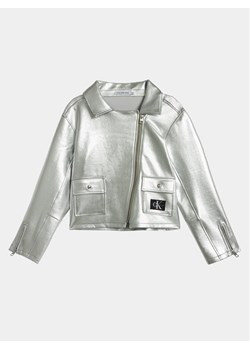 Calvin Klein Jeans Ramoneska Perfecto IG0IG02307 Srebrny Regular Fit ze sklepu MODIVO w kategorii Kurtki dziewczęce - zdjęcie 182756288