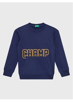 United Colors Of Benetton Bluza 3JLXC107O Granatowy Regular Fit ze sklepu MODIVO w kategorii Bluzy chłopięce - zdjęcie 182756738