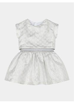 Karl Lagerfeld Kids Sukienka codzienna Z30121 S Écru Regular Fit ze sklepu MODIVO w kategorii Sukienki dziewczęce - zdjęcie 182756869