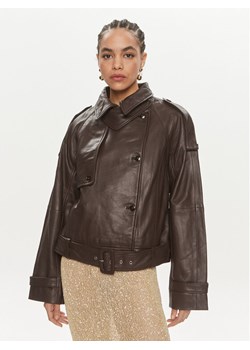 Herskind Kurtka skórzana Luelle 5154131 Brązowy Regular Fit ze sklepu MODIVO w kategorii Kurtki damskie - zdjęcie 182757097