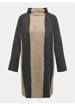 ONLY Carmakoma Sukienka dzianinowa Jane 15313339 Szary Regular Fit - id: 0000303501068 - marki ONLY - 182757757 ONLY Carmakoma Sukienka dzianinowa Jane 15313339 Szary Regular Fit ze sklepu MODIVO w kategorii Sukienki - zdjęcie 182757757