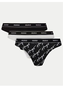 HUGO Komplet 3 par stringów 50495870 Czarny ze sklepu MODIVO w kategorii Majtki damskie - zdjęcie 182758395