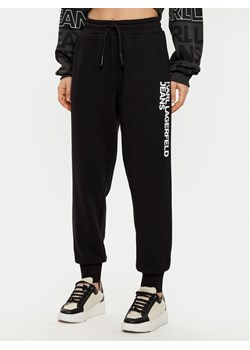 Karl Lagerfeld Jeans Spodnie dresowe A1W10058 Czarny Regular Fit ze sklepu MODIVO w kategorii Spodnie damskie - zdjęcie 182758448